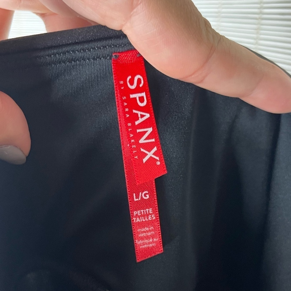 Spanx Faux Leather Leggings Black High Rise Nylon Elastane Size L - Picture 8 of 10